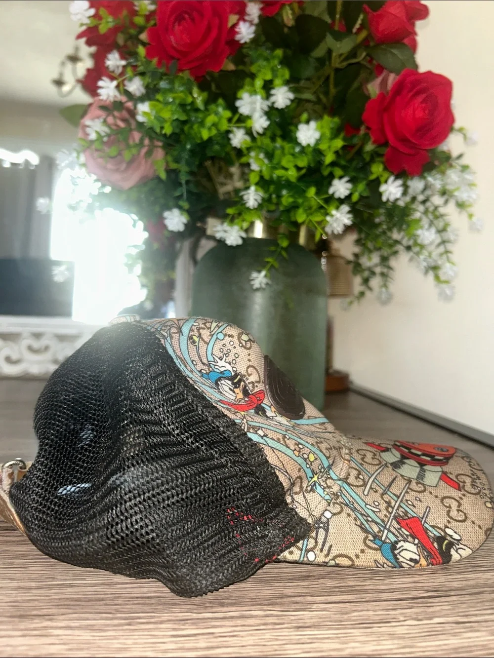 Gucci X Disney limited edition Donald Duck print trucker GG Cap
